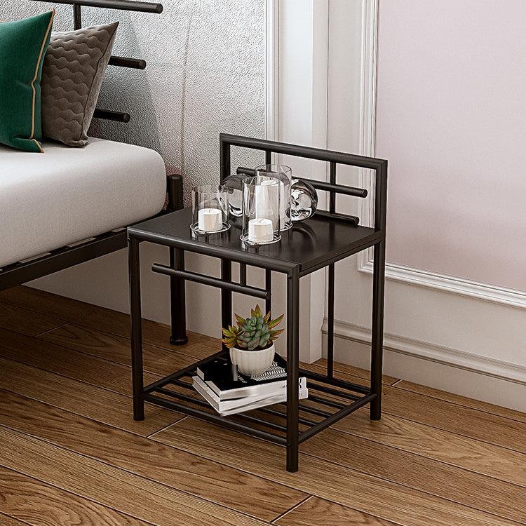 1 Shelf Glam Nightstand Metal Legs Included Night Table Open Storage ,23.6" Tall Clearhalo 'Bedroom Furniture' 'furn' 'furn_night_stand' 'Furniture' 'night_stand' 'Nightstands' 6486668