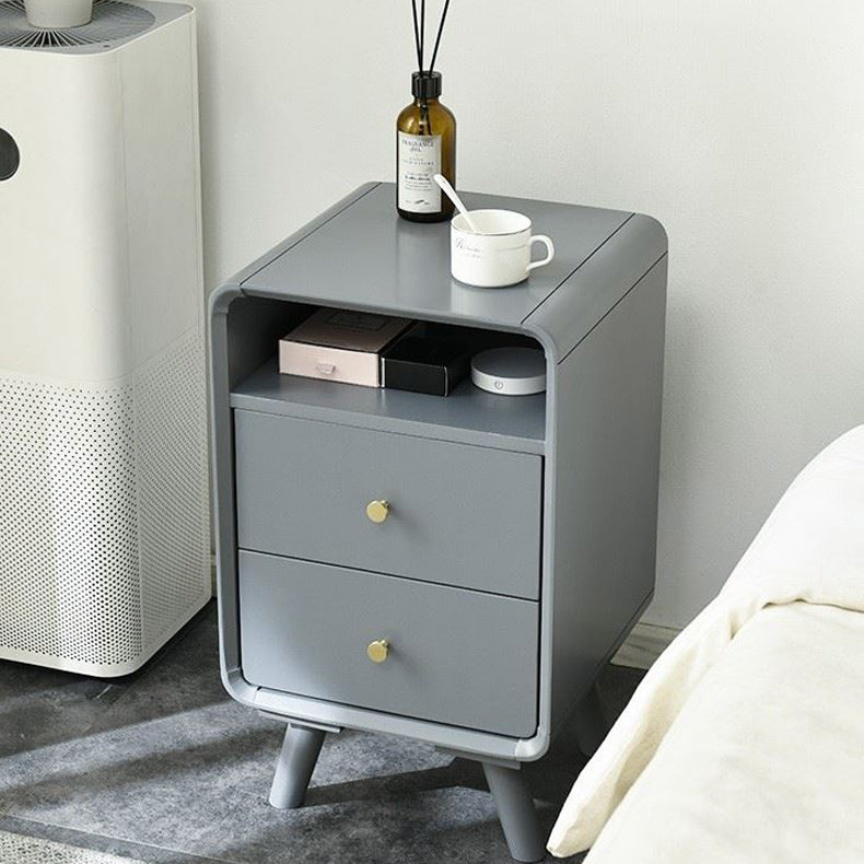 2 cajones 1 mesita de noche en la mesa nocturna de almacenamiento abierto moderna con piernas, 23.2 "de alto