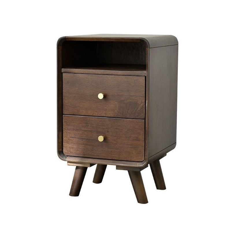2 cajones 1 mesita de noche en la mesa nocturna de almacenamiento abierto moderna con piernas, 23.2 "de alto