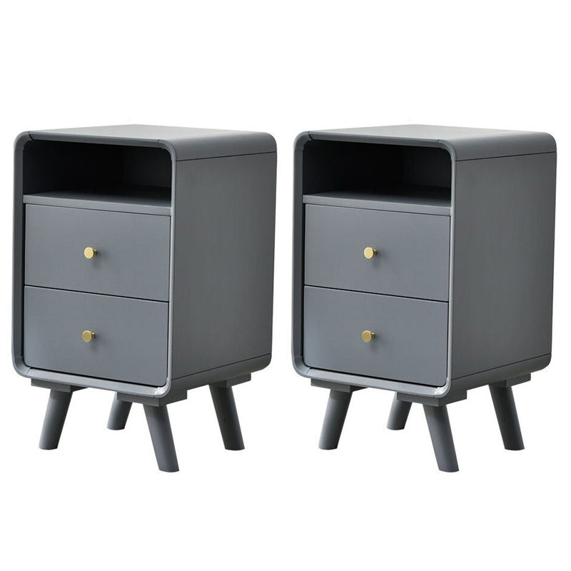 2 cajones 1 mesita de noche en la mesa nocturna de almacenamiento abierto moderna con piernas, 23.2 "de alto