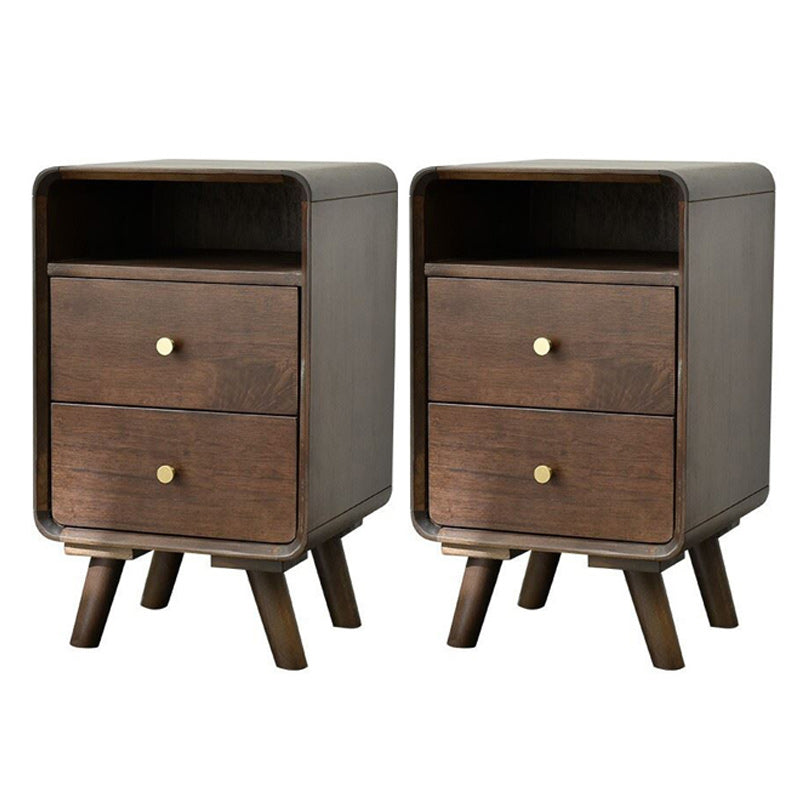 2 cajones 1 mesita de noche en la mesa nocturna de almacenamiento abierto moderna con piernas, 23.2 "de alto