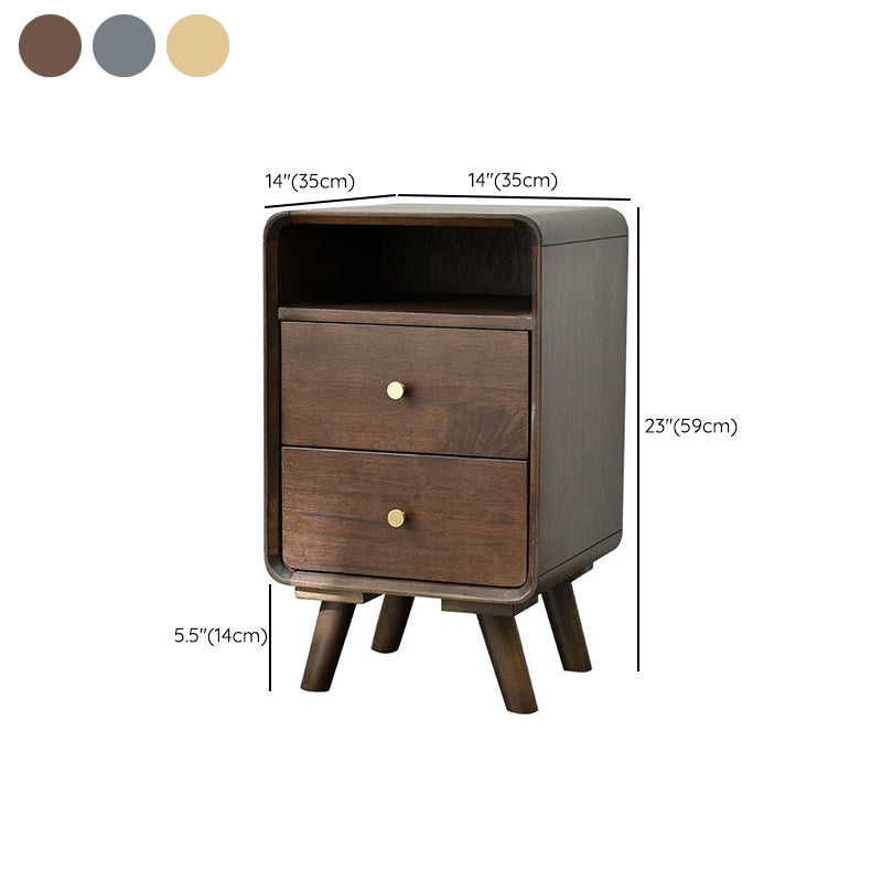 2 cajones 1 mesita de noche en la mesa nocturna de almacenamiento abierto moderna con piernas, 23.2 "de alto
