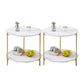 1 Shelf Stone Top Nightstand Glam Open Storage Night Table ,16.5   Tall