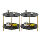 1 Shelf Stone Top Nightstand Glam Open Storage Night Table ,16.5   Tall