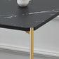 1 Shelf Stone Top Nightstand Glam Open Storage Night Table ,16.5   Tall
