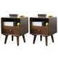 1 Drawer Solid Wood Nightstand 1 Shelf Modern Night Table with Legs ,20.9" Tall