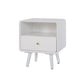 1 Drawer Solid Wood Nightstand 1 Shelf Modern Night Table with Legs ,20.9" Tall