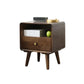 1 Drawer Solid Wood Nightstand 1 Shelf Modern Night Table with Legs ,20.9" Tall