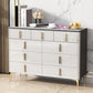 Glam Stone Aufbewahrungstruhe für Schlafzimmer, Weiß, mit Metallbeinen