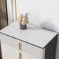 Glam Stone Aufbewahrungstruhe für Schlafzimmer, Weiß, mit Metallbeinen