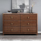 Commode de rangement en bois de noyer Glam Commode de chambre à coucher en marron avec tiroirs