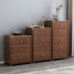 Commode de rangement en bois de noyer Glam Commode de chambre à coucher en marron avec tiroirs