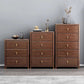 Commode de rangement en bois de noyer Glam Commode de chambre à coucher en marron avec tiroirs
