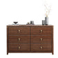 Commode de rangement en bois de noyer Glam Commode de chambre à coucher en marron avec tiroirs