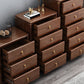 Commode de rangement en bois de noyer Glam Commode de chambre à coucher en marron avec tiroirs