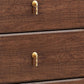 Commode de rangement en bois de noyer Glam Commode de chambre à coucher en marron avec tiroirs