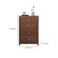 Commode de rangement en bois de noyer Glam Commode de chambre à coucher en marron avec tiroirs