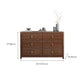 Commode de rangement en bois de noyer Glam Commode de chambre à coucher en marron avec tiroirs