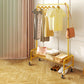 Contemporary Golden Metal Coat Rack Castors Coat Rack with Storage