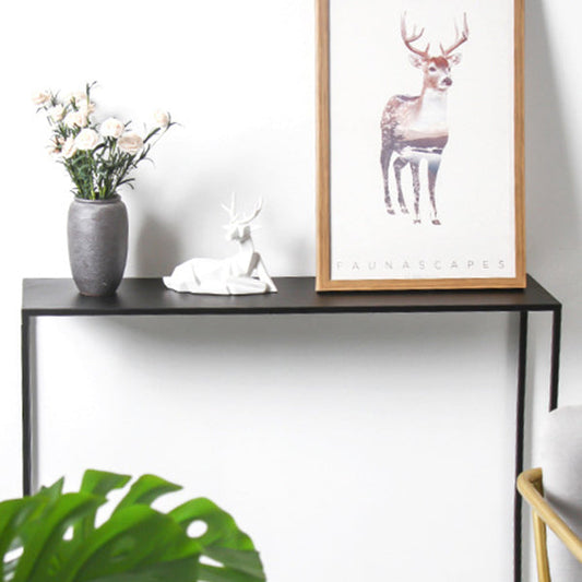 Contemporary Console Table Antique Finish Console Sofa Table in Metal