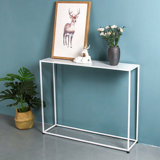 Contemporary Console Table Antique Finish Console Sofa Table in Metal