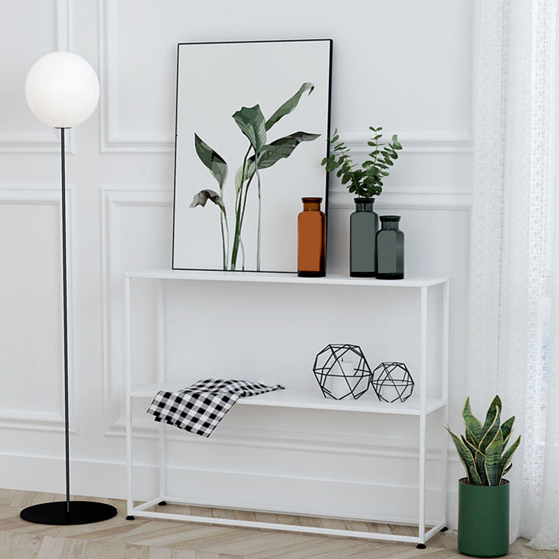 Tabla de consola moderna de hierro 2-plataforma 31.5 "Mesa de acento de altura para Hall