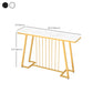 31.5" Tall Hall Console Table Marble Glam Accent Table with Abstract Base
