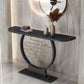 Contemporary Half Moon Console Accent Table Antique Finish Console Table