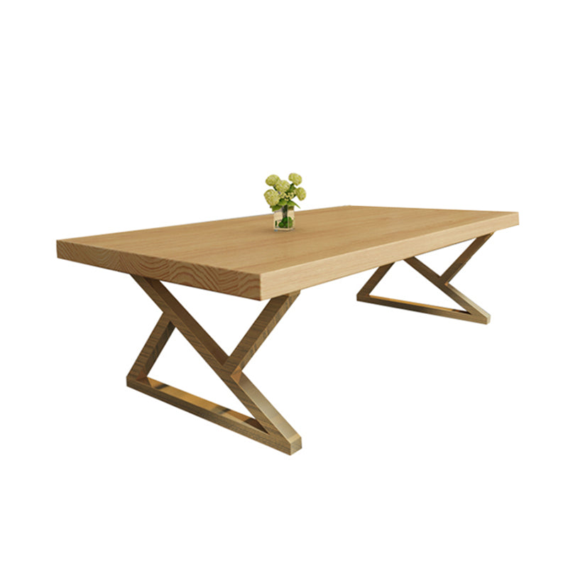 Rectangle Wood Color Dining Table Pine Solid Wood Table Glam for Dining Room Natural Without Chairs Clearhalo ' dining_table' 'Dining Tables & Seating' 'Dining Tables' 'furn' 'furn_dining_table' 'Furniture' 'furniture_dining_table' 'Kitchen & Dining Furniture' 'kitchen&dining_furn' 'kitchen' 'kitchen_dining_table' 6487735
