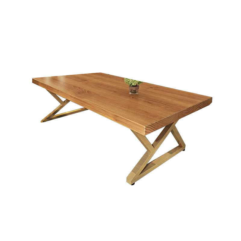 Rectangle Wood Color Dining Table Pine Solid Wood Table Glam for Dining Room Walnut Without Chairs Clearhalo ' dining_table' 'Dining Tables & Seating' 'Dining Tables' 'furn' 'furn_dining_table' 'Furniture' 'furniture_dining_table' 'Kitchen & Dining Furniture' 'kitchen&dining_furn' 'kitchen' 'kitchen_dining_table' 6487736