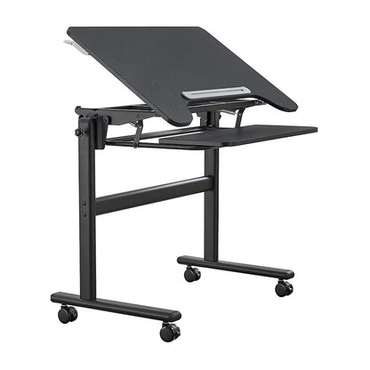 Bureau de bureau de piédestal pliant avec bureau d'écriture contemporain avec roues lance-roues