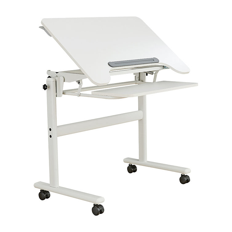 Bureau de bureau de piédestal pliant avec bureau d'écriture contemporain avec roues lance-roues