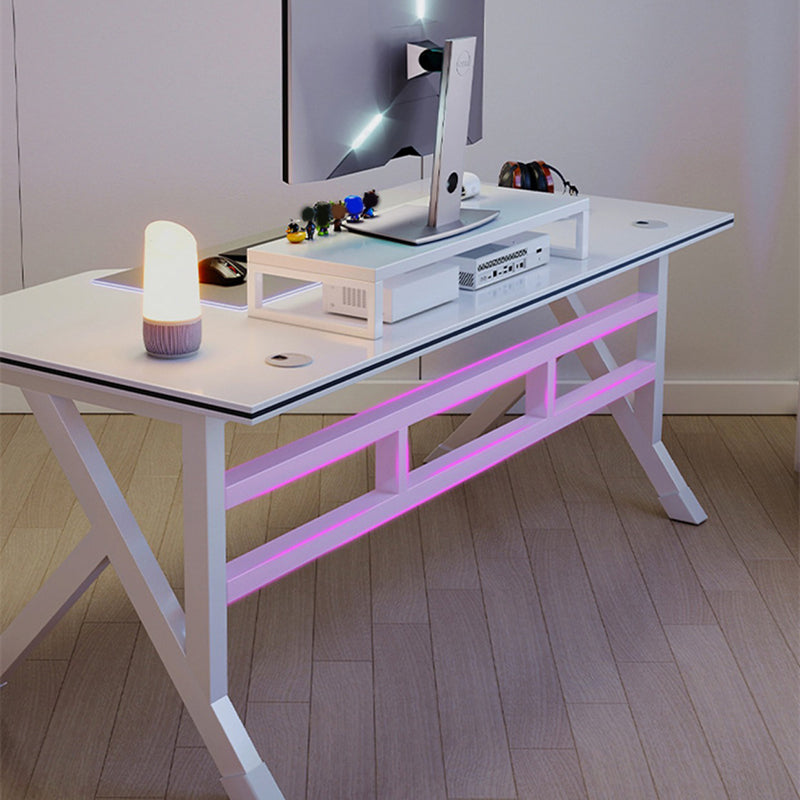 Contemporary Computer Desk Home Engineered Wood Office Desk with Legs Clearhalo 'furn' 'furn_office_desk' 'Furniture' 'Office Desks' 'Office Furniture' 'office_desk' 6487820