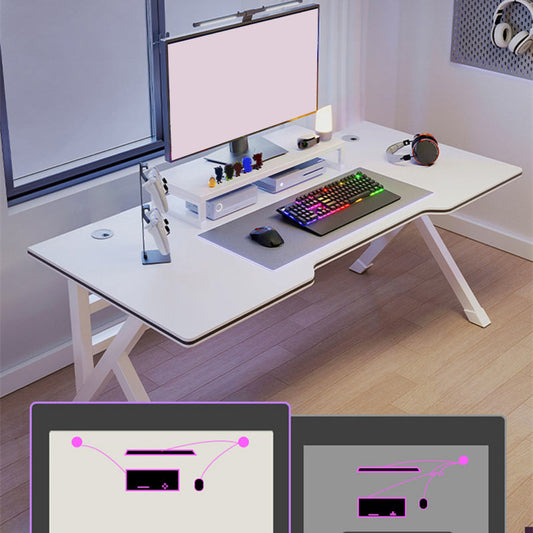 Contemporary Computer Desk Home Engineered Wood Office Desk with Legs Clearhalo 'furn' 'furn_office_desk' 'Furniture' 'Office Desks' 'Office Furniture' 'office_desk' 6487826