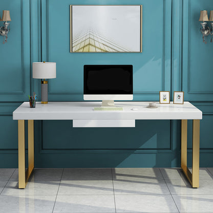 Glam massief hout schrijfde bureau Sled Base 29.53 "Tall Office Desk met 1 lade