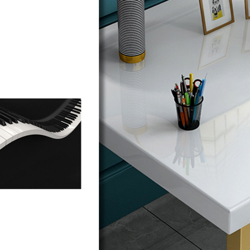 Glam massief hout schrijfde bureau Sled Base 29.53 "Tall Office Desk met 1 lade