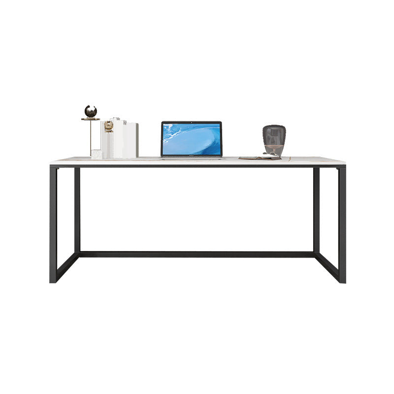 Bureau d'écriture en pierre moderne 29,53 "bureau de bureau rectangulaire de haut avec les jambes en fer