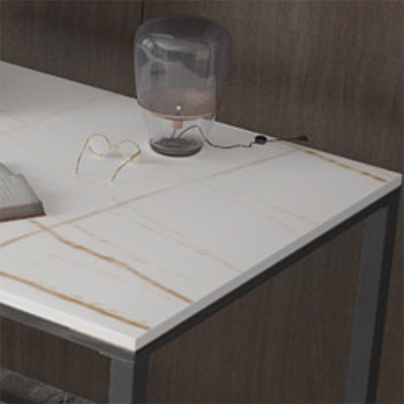 Bureau d'écriture en pierre moderne 29,53 "bureau de bureau rectangulaire de haut avec les jambes en fer