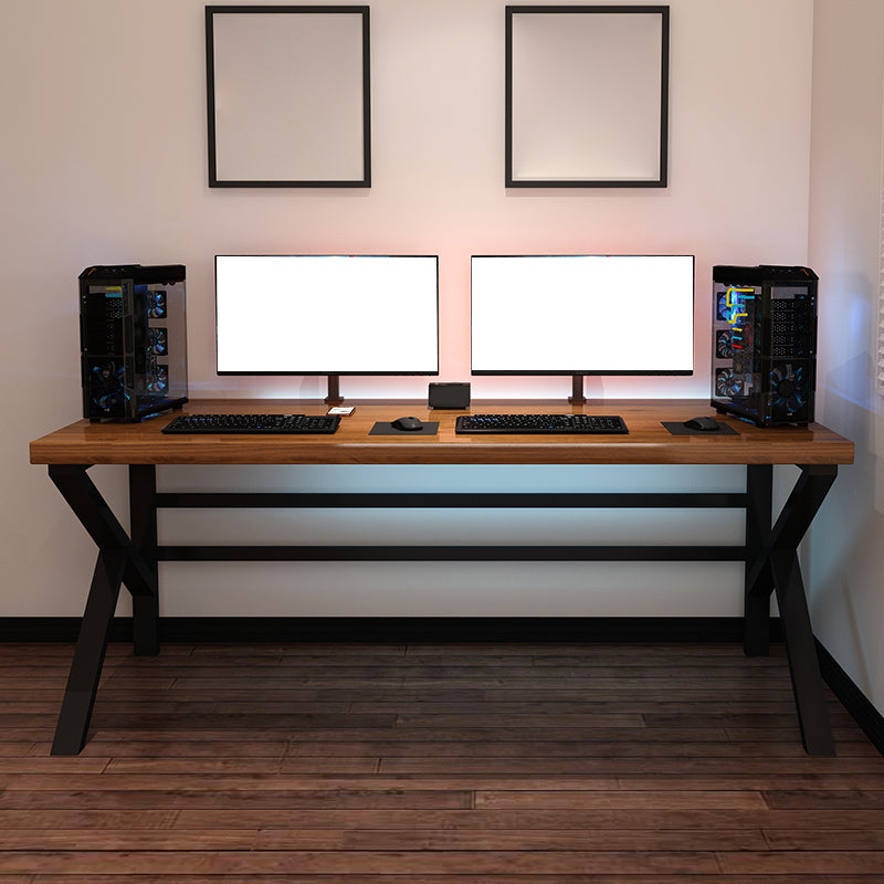 Bureau d'ordinateur contemporain Home Bureau de bureau en bois massif avec jambes noires