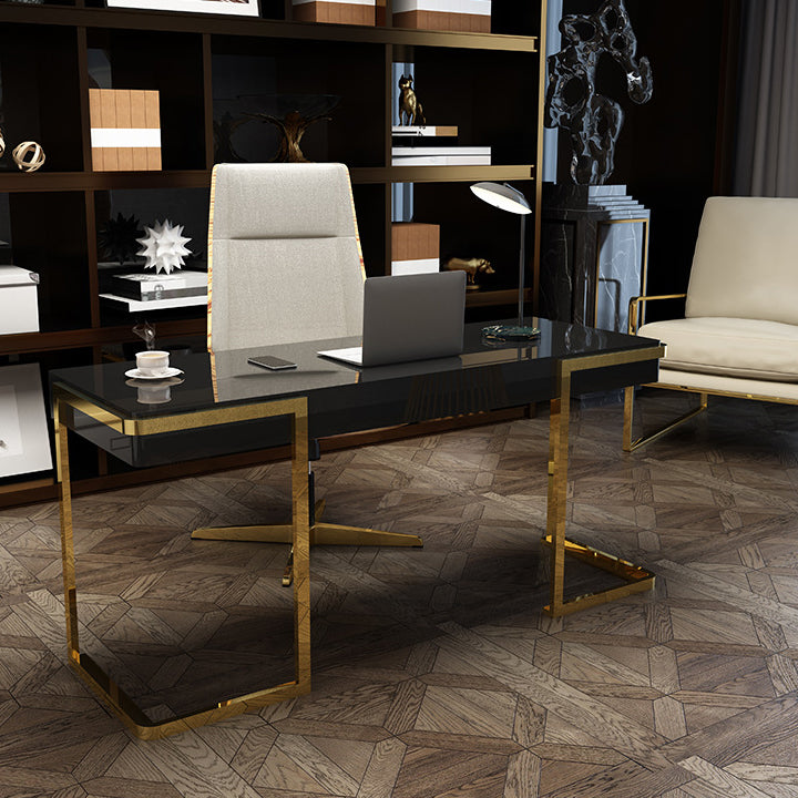 1-schüchternen Glam Office Desk Antique Finish Computer Desk mit Metallbeinen