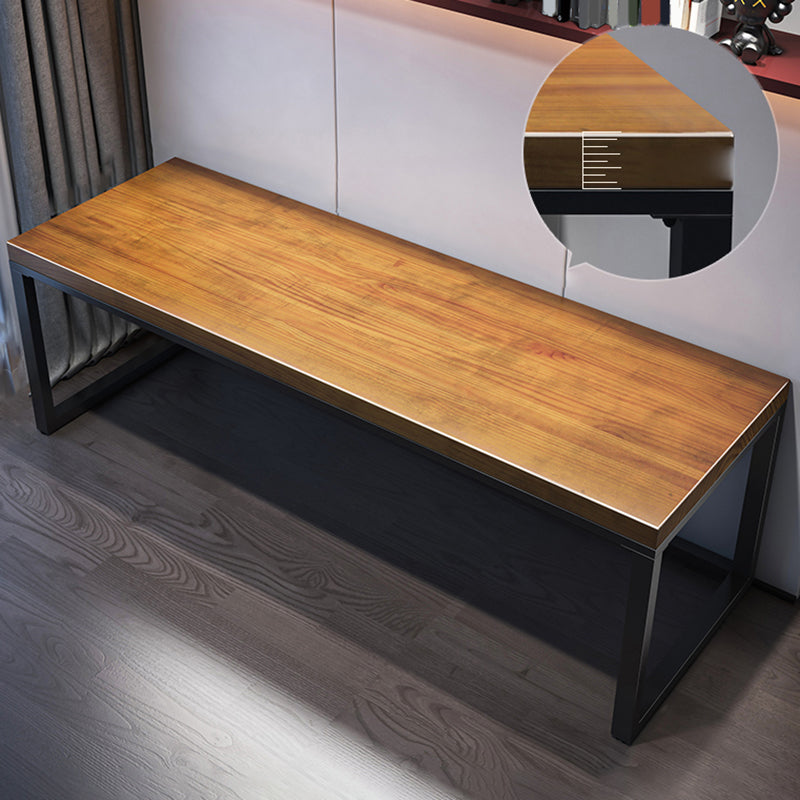 Industrial Wood Computer Desk Sled Rectangular Gaming Desk with Metal Legs 70.9"L x 31.5"W x 29.5"H Clearhalo 'furn' 'furn_office_desk' 'Furniture' 'Office Desks' 'Office Furniture' 'office_desk' 6487910