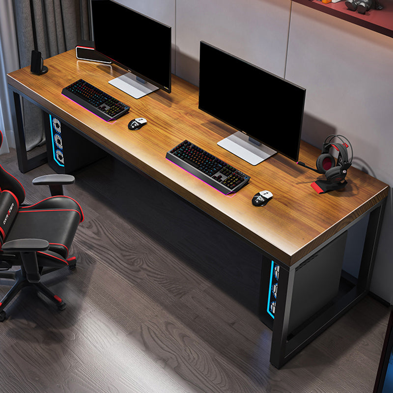 Industrial Wood Computer Desk Sled Rectangular Gaming Desk with Metal Legs Clearhalo 'furn' 'furn_office_desk' 'Furniture' 'Office Desks' 'Office Furniture' 'office_desk' 6487918