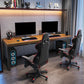 Industrial Wood Computer Desk Sled Rectangular Gaming Desk with Metal Legs Clearhalo 'furn' 'furn_office_desk' 'Furniture' 'Office Desks' 'Office Furniture' 'office_desk' 6487919