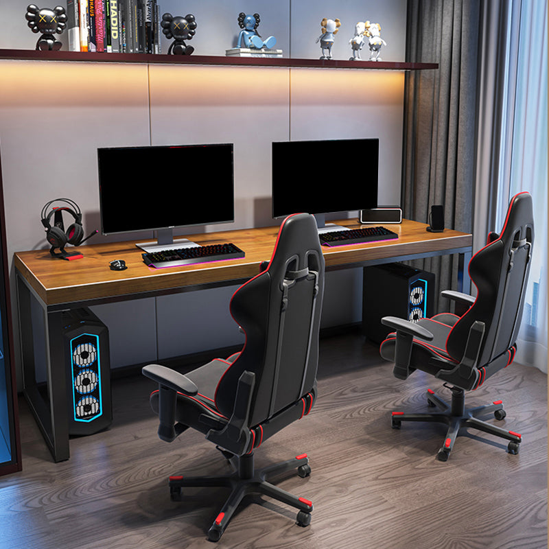 Industrial Wood Computer Desk Sled Rectangular Gaming Desk with Metal Legs Clearhalo 'furn' 'furn_office_desk' 'Furniture' 'Office Desks' 'Office Furniture' 'office_desk' 6487919