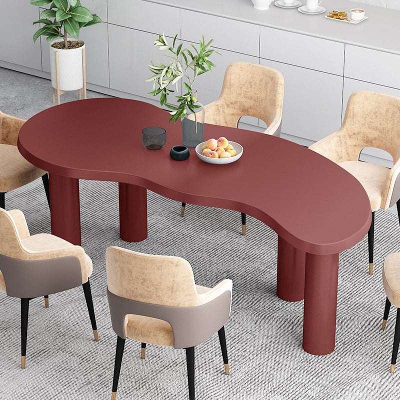 29.25-inch Height Office Desk Industrial Solid Wood Writing Desk 86.6"L x 35.4"W x 29.5"H Red Clearhalo 'furn' 'furn_office_desk' 'Furniture' 'Office Desks' 'Office Furniture' 'office_desk' 6487960