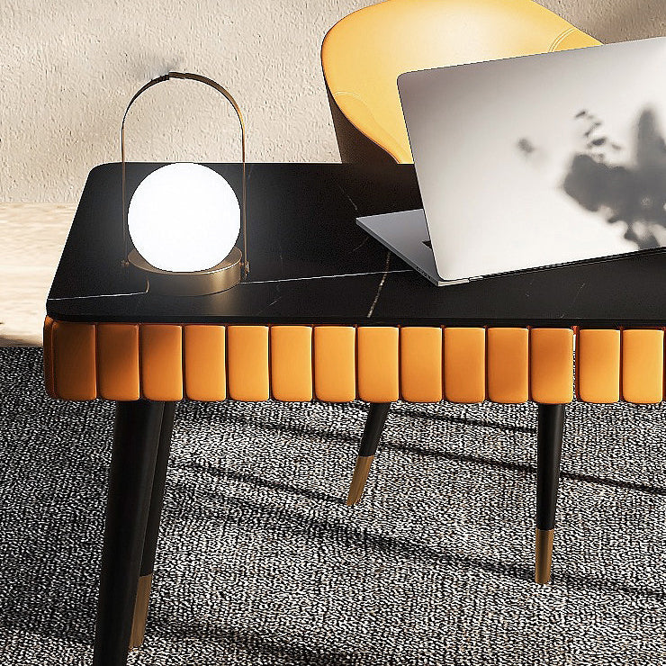 Contemporary Office Desk Antique Finish Computer Desk with 2 Storage Drawers Clearhalo 'furn' 'furn_office_desk' 'Furniture' 'Office Desks' 'Office Furniture' 'office_desk' 6487991