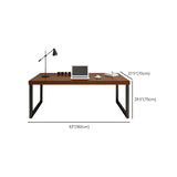 Vast hout rechthoekig kantoor bureau sleeënbasis 29.53 "Tall Writing Desk