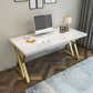 Glam Solid Wood Office Desk 29.53 "Tall Rectangular Writing Desk