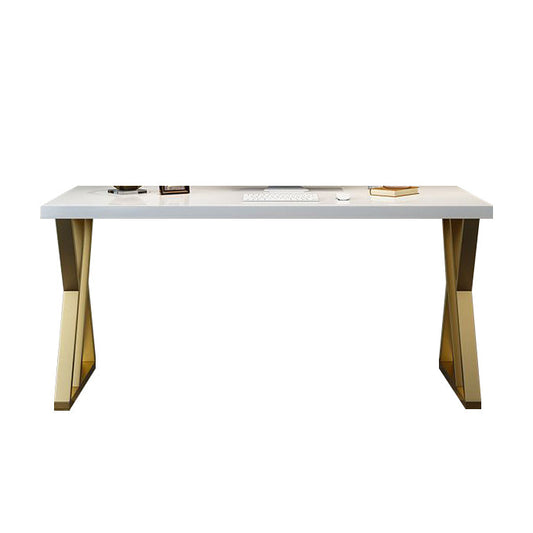 Glam Solid Wood Office Desk 29.53 "Tall Rectangular Writing Desk