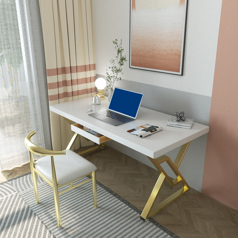 Massief hout rechthoekig schrijfbureau 29,53-inch hoge bureau